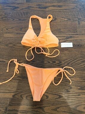 l*space Coral-Orange Tie Bikini!